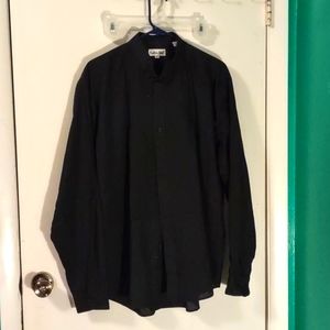 Black pin-tucked tuxedo shirt